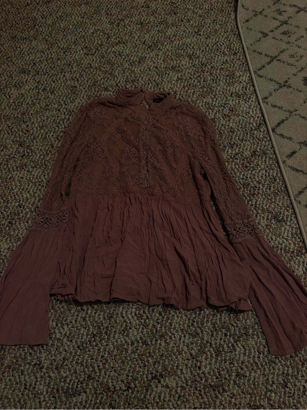 Long-Sleeve High Nexk Top Mauve